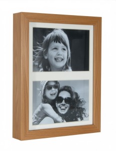 Ramka na dwa zdjęcia 10x15 cm drewno dębowe dębowa z passe-partout