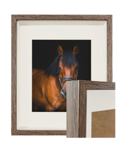 Ramka 3D box 28x35 cm  głęboka na zdjęcie pamiątki bukiety dąb sonoma truflowy z passe-partout 20x25