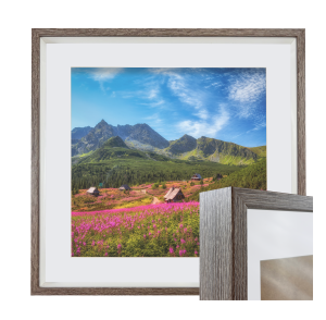 Ramka na zdjęcie 3D 50x50 cm głęboka box przestrzenna kwadratowa dąb sonoma truflowy