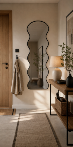 lustro-torre-160x60-60x60-czarne-do salonu-nietypowy kształt-falowane-do zawieszenia- na ścianę-do sypialni-nowość