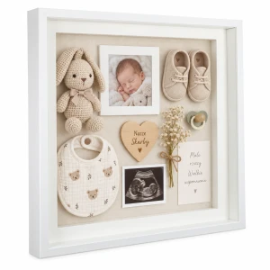 Ramka na zdjęcie 3D głęboka box przestrzenna 50x50 cm kwadratowa biała