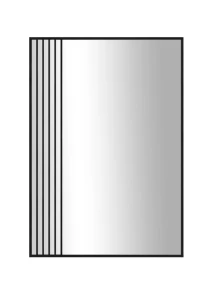 Lustro prostokątne 70x100 w ramie ze szprosami do salonu czarne  industrialne III BD  Art 